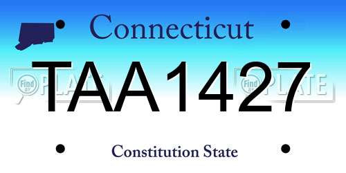 TAA1427 Connecticut License Plate