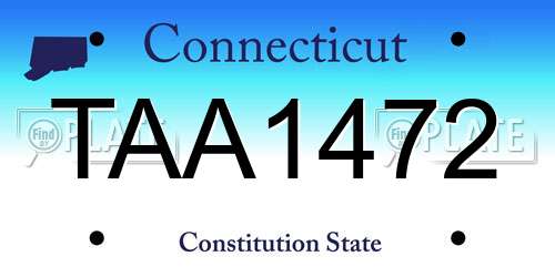 TAA1472 Connecticut License Plate