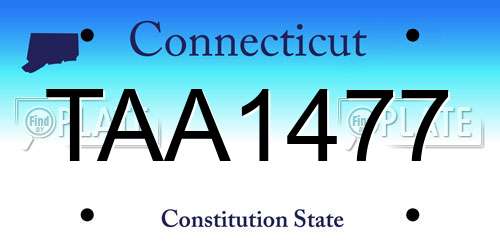 TAA1477 Connecticut License Plate