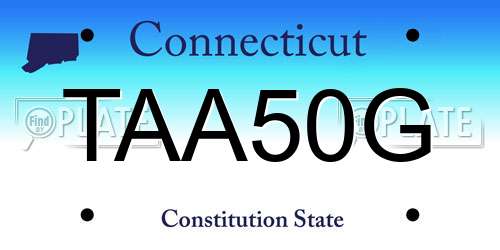 TAA50G Connecticut License Plate