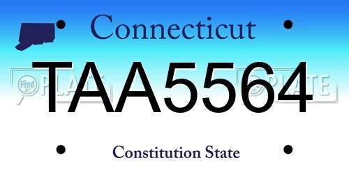 TAA5564 Connecticut License Plate