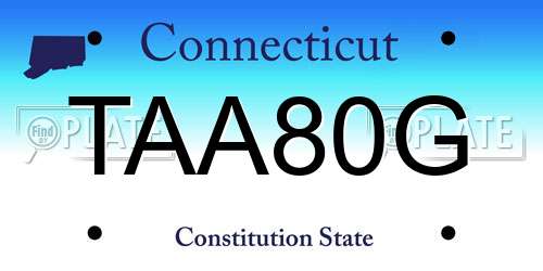 TAA80G Connecticut License Plate