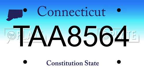 TAA8564 Connecticut License Plate