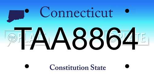 TAA8864 Connecticut License Plate