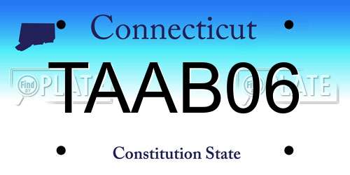 TAAB06 Connecticut License Plate