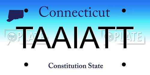 TAAIATT Connecticut License Plate