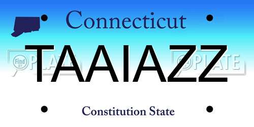 TAAIAZZ Connecticut License Plate