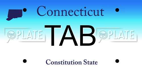 TAB Connecticut License Plate