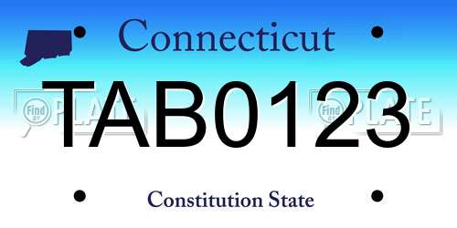 TAB0123 Connecticut License Plate