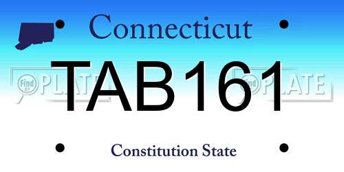 TAB161 Connecticut License Plate