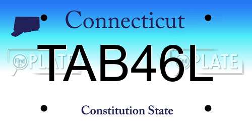 TAB46L Connecticut License Plate