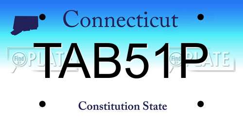 TAB51P Connecticut License Plate