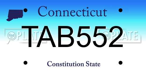 TAB552 Connecticut License Plate