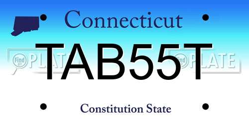 TAB55T Connecticut License Plate