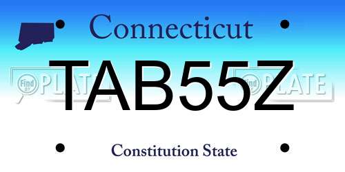 TAB55Z Connecticut License Plate
