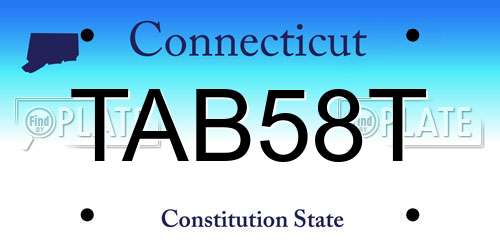TAB58T Connecticut License Plate