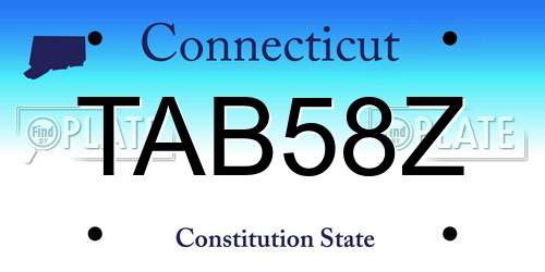 TAB58Z Connecticut License Plate