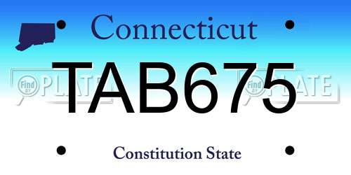 TAB675 Connecticut License Plate