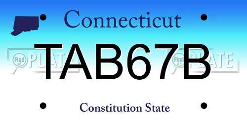 TAB67B Connecticut License Plate