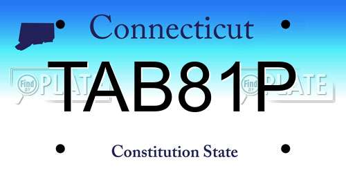 TAB81P Connecticut License Plate