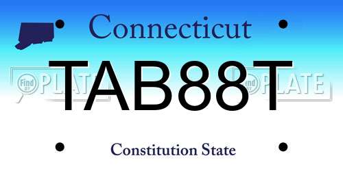 TAB88T Connecticut License Plate