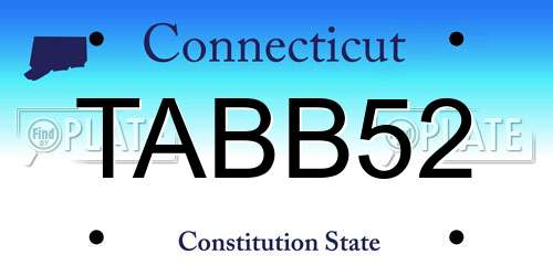 TABB52 Connecticut License Plate