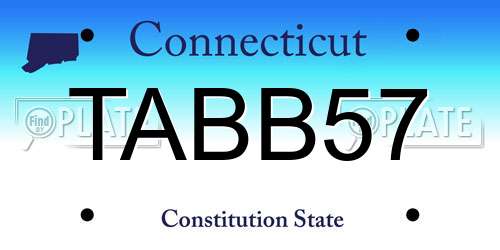 TABB57 Connecticut License Plate