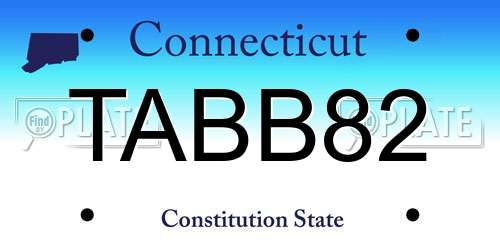 TABB82 Connecticut License Plate