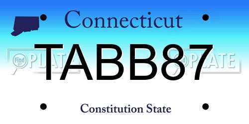 TABB87 Connecticut License Plate