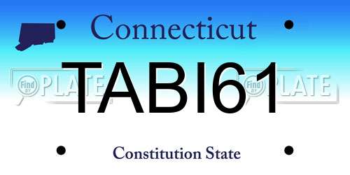 TABI61 Connecticut License Plate