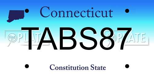 TABS87 Connecticut License Plate