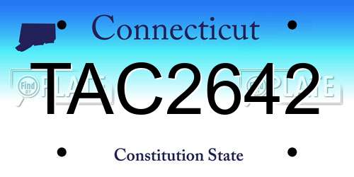 TAC2642 Connecticut License Plate