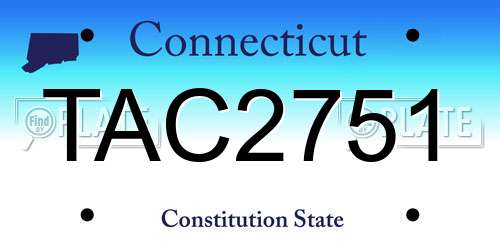 TAC2751 Connecticut License Plate