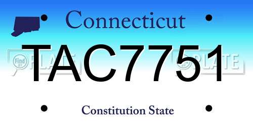 TAC7751 Connecticut License Plate