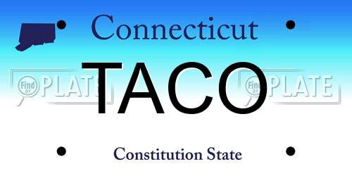 TACO Connecticut License Plate