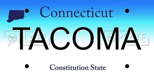 TACOMA Connecticut License Plate