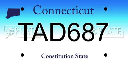 TAD687 Connecticut License Plate