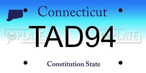 TAD94 Connecticut License Plate