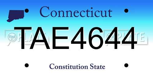 TAE4644 Connecticut License Plate