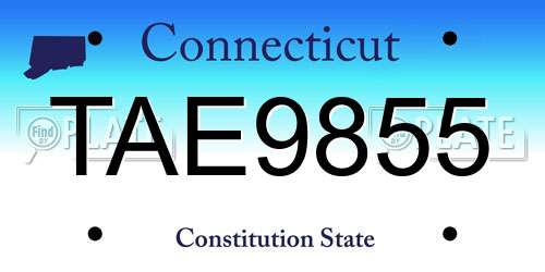 TAE9855 Connecticut License Plate