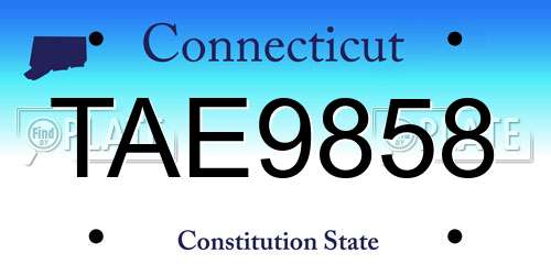 TAE9858 Connecticut License Plate