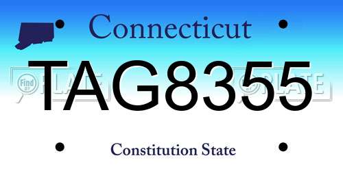 TAG8355 Connecticut License Plate
