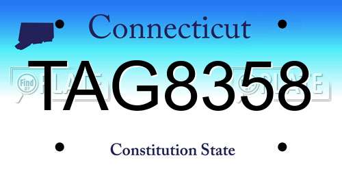 TAG8358 Connecticut License Plate