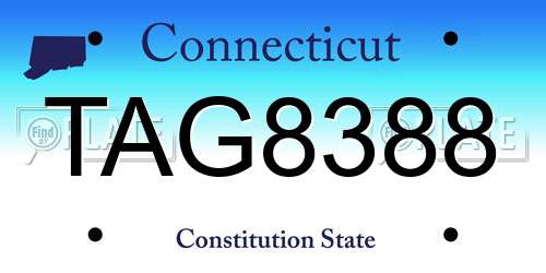 TAG8388 Connecticut License Plate