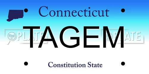 TAGEM Connecticut License Plate