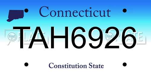 TAH6926 Connecticut License Plate