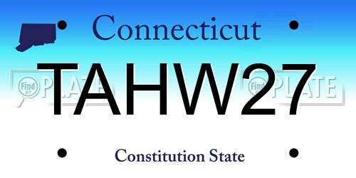 TAHW27 Connecticut License Plate
