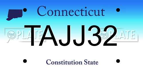 TAJJ32 Connecticut License Plate