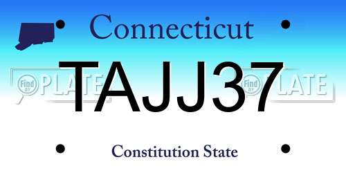 TAJJ37 Connecticut License Plate