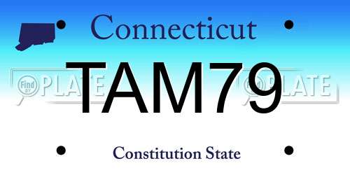 TAM79 Connecticut License Plate